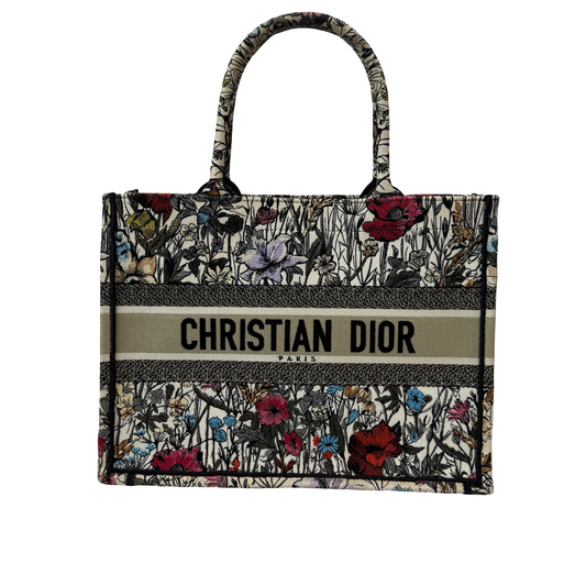 Dior Floral Embroidery Tote Shoulder & Top Handle Bag | 98% New | Authentic Luxury