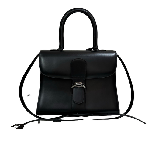Delvaux Black & Silver Brillant MM Top Handle & Crossbody Bag | Pre-Owned Luxury