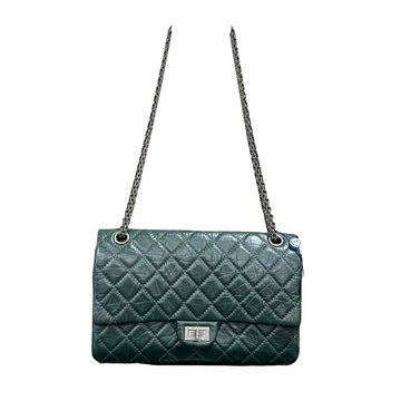 CHANEL 2.55 Medium Single Flap Shoulder Bag – Silver-Tone Hardware, 98% New