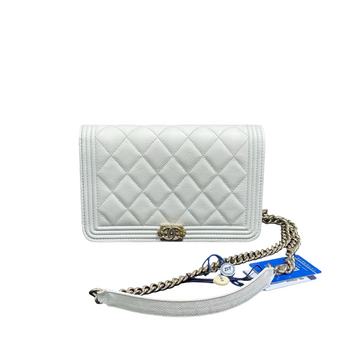 CHANEL LeBoy WOC – White Caviar & Gold Elegance