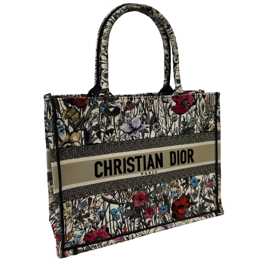 Dior Floral Embroidery Tote Shoulder & Top Handle Bag | 98% New | Authentic Luxury
