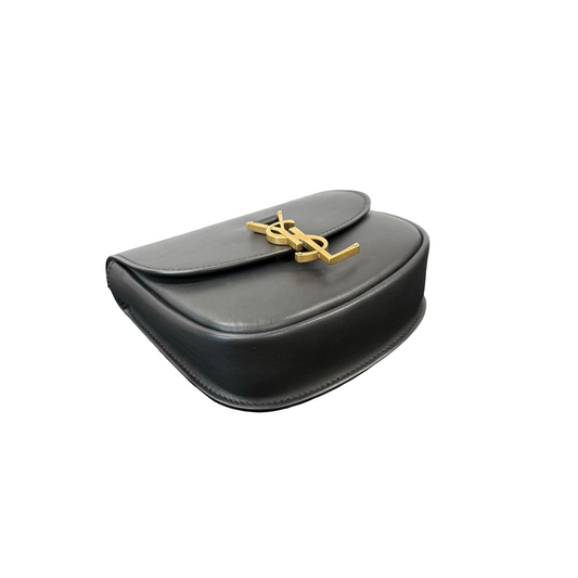 YSL Saint Laurent Black & Gold Small Saddle Bag | 98% New | Authentic Pre-Owned Luxury