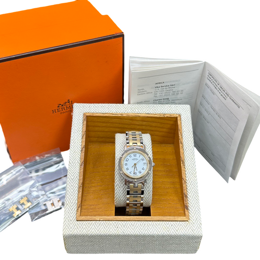 Hermès Clipper Quartz Two-Tone 24mm Women’s Watch – Full Set
