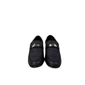 HERMÈS Black & Silver Destin Kelly Leather Shoes – Size 39