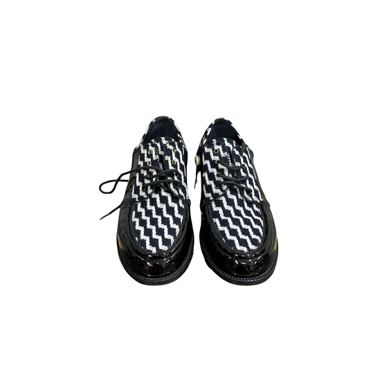 CHANEL Wool Plaid Loafers- Size 39